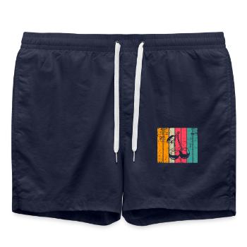 Cherry Fruit Lover Retro Healthy Gift idea - Badeshorts - French Navy - Vorne - AI Model Male 185 light (185cm)