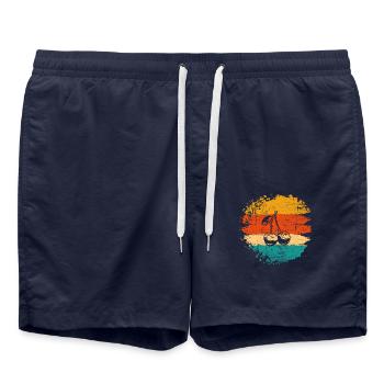Cherry Fruit Lover Retro Healthy Gift idea - Swim Trunks - french navy - Front - AI Model Male 185 light (185cm)