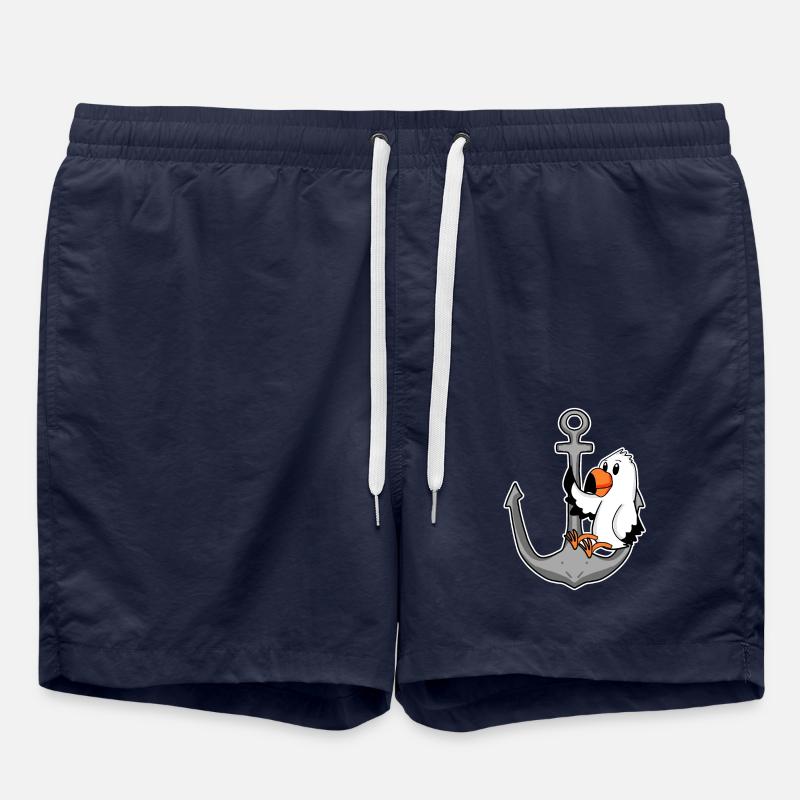 Ancre et mouette - Short de bain - bleu marine