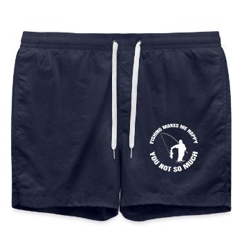 Pêche Hameçons Pêche Pêcheur Pêcheur Pêche - Short de bain - bleu marine - Devant - AI Model Male 185 light (185cm)