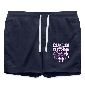 I'm just here for my flipping cheer sister - Badeshorts - French Navy - Vorne - AI Model Male 185 light (185cm)