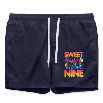 Sweet Sassy And Nine Sprinkles Delicious Doughnut - Badeshorts - French Navy - Vorne - AI Model Male 185 light (185cm)