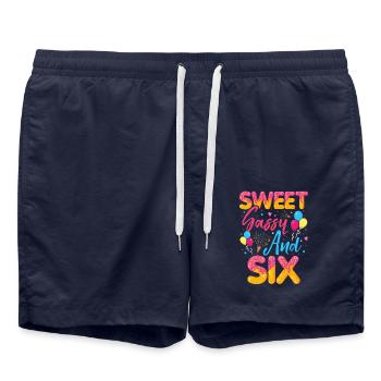 Sweet Sassy And Six Sprinkles Köstlicher Krapfen - Badeshorts - French Navy - Vorne - AI Model Male 185 light (185cm)