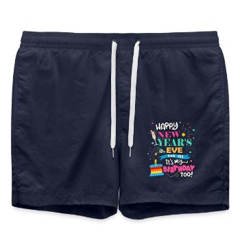 Frohes Neues Jahr Und Ja, Es Ist Auch Mein - Badeshorts - French Navy - Vorne - AI Model Male 185 light (185cm)
