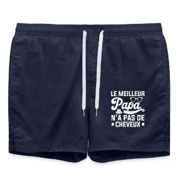 Le Meilleur Papa N'a Pas De Cheveux - Short de bain - bleu marine - Devant - AI Model Male 185 light (185cm)