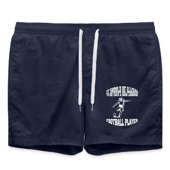 Entraîneur de football américain Fan de football américain - Short de bain - bleu marine - Devant - AI Model Male 185 light (185cm)