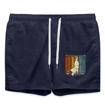Ouvrier de la construction rétro vintage - Short de bain - bleu marine - Devant - AI Model Male 185 light (185cm)