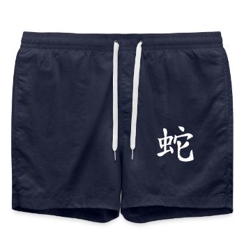 Serpent Signe du zodiaque chinois - Short de bain - bleu marine - Devant - AI Model Male 185 light (185cm)