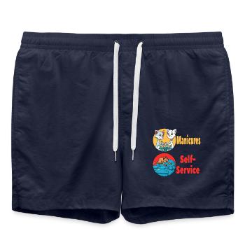 Katzen Krallen Schneiden Maniküre - Badeshorts - French Navy - Vorne - AI Model Male 185 light (185cm)