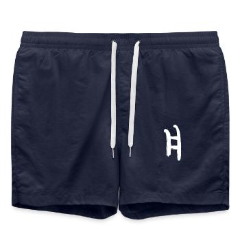 Koreansisch Buchstabe Yoe - Badeshorts - French Navy - Vorne - AI Model Male 185 light (185cm)