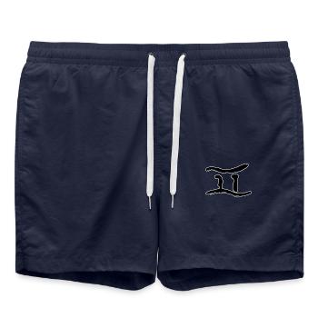 Koreansisch Buchstabe P - Badeshorts - French Navy - Vorne - AI Model Male 185 light (185cm)