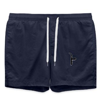 Koreansisch Buchstabe A - Badeshorts - French Navy - Vorne - AI Model Male 185 light (185cm)