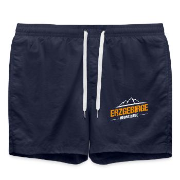 Heimatliebe Erzgebirge Berg Wandern - Badeshorts - French Navy - Vorne - AI Model Male 185 light (185cm)