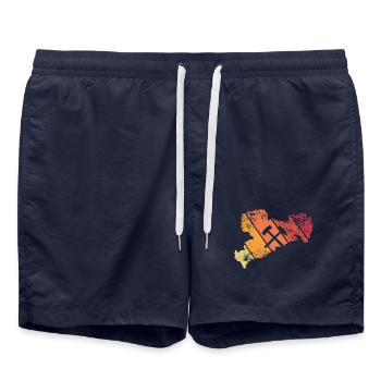 Erzgebirge Heimatliebe - Badeshorts - French Navy - Vorne - AI Model Male 185 light (185cm)