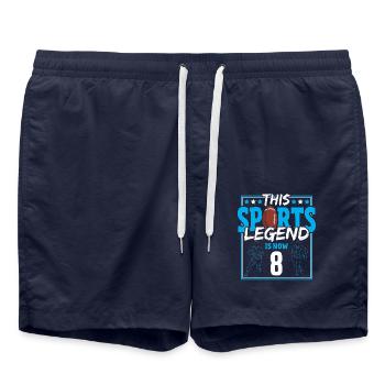 This sports legend is now 8, rugby game 8. - Swim Trunks - french navy - Front - AI Model Male 185 light (185cm)