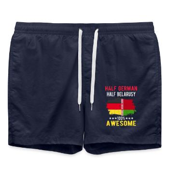 Half German Half Belarusian - Swim Trunks - french navy - Front - AI Model Male 185 light (185cm)