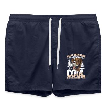Saint Bernards Producing A Fair Amount Of Cool - Badeshorts - French Navy - Vorne - AI Model Male 185 light (185cm)