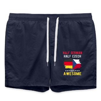 Moitié allemand moitié tchèque - Short de bain - bleu marine - Devant - AI Model Male 185 light (185cm)