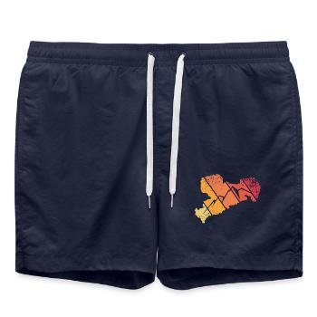Erzgebirge Heimatliebe - Badeshorts - French Navy - Vorne - AI Model Male 185 light (185cm)