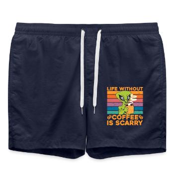 Life without Coffee is scarry - Badeshorts - French Navy - Vorne - AI Model Male 185 light (185cm)