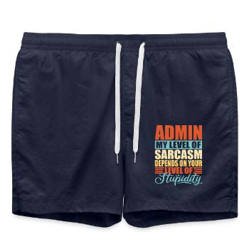 Sarcasme d’administrateur Drôle d’administrateur - Short de bain - bleu marine - Devant - AI Model Male 185 light (185cm)