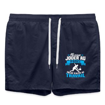Né pour jouer au padel - Cadeau joueur de padel - Short de bain - bleu marine - Devant - AI Model Male 185 light (185cm)