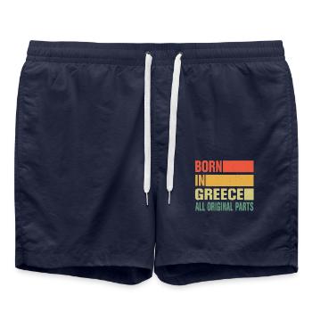 Né en Grèce - Short de bain - bleu marine - Devant - AI Model Male 185 light (185cm)