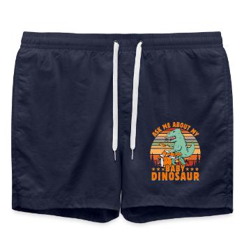 Ask me about my Baby Dinosaur - Badeshorts - French Navy - Vorne - AI Model Male 185 light (185cm)