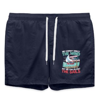 We Can't Direct The Wind But We Can Adjust The - Badeshorts - French Navy - Vorne - AI Model Male 185 light (185cm)