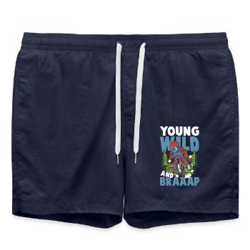 Young Wild And Braaap - Badeshorts - French Navy - Vorne - AI Model Male 185 light (185cm)