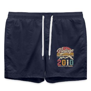 Vintage 2010 Limited Edition Cadeau D'anniversaire - Short de bain - bleu marine - Devant - AI Model Male 185 light (185cm)