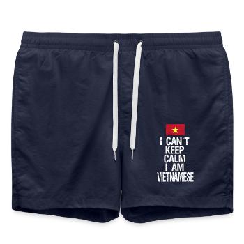 Je ne peux pas rester calme Je suis vietnamien - Short de bain - bleu marine - Devant - AI Model Male 185 light (185cm)