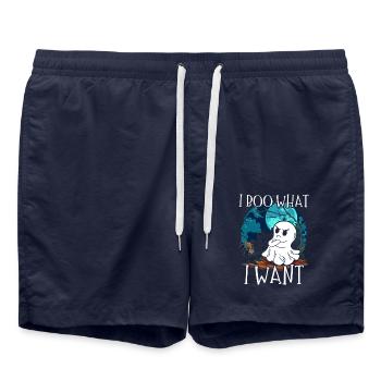 Je boo ce que je veux Grincheux fantôme effrayant Halloween - Short de bain - bleu marine - Devant - AI Model Male 185 light (185cm)