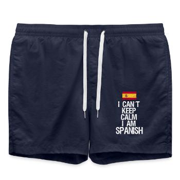 Je ne peux pas rester calme Je suis espagnol - Short de bain - bleu marine - Devant - AI Model Male 185 light (185cm)