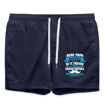 Beau Papa Meilleur, Cadeau Fête Des Pères - Short de bain - bleu marine - Devant - AI Model Male 185 light (185cm)