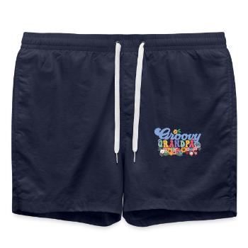 Groovy Grandpa Garden Plant Flowers Floral Decoration - Swim Trunks - french navy - Front - AI Model Male 185 light (185cm)