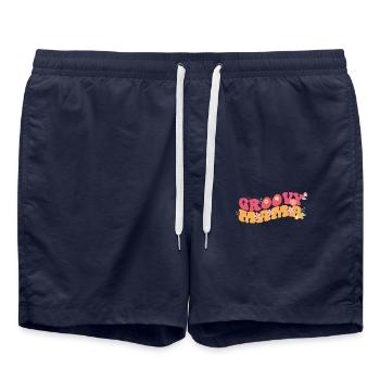 Groovy Mama Garden Plant Flowers Floral Decoration - Swim Trunks - french navy - Front - AI Model Male 185 light (185cm)