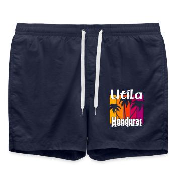 Utila, Honduras - Short de bain - bleu marine - Devant - AI Model Male 185 light (185cm)
