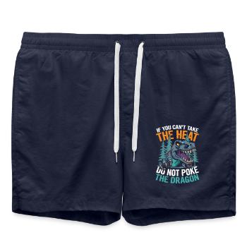 If You Can't Take The Heat Do Not Poke The Dragon - Badeshorts - French Navy - Vorne - AI Model Male 185 light (185cm)