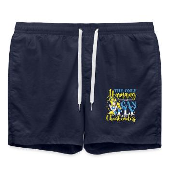THE ONLY HUMANS THAT CAN FLY ARE CHEERLEADERS - Badeshorts - French Navy - Vorne - AI Model Male 185 light (185cm)