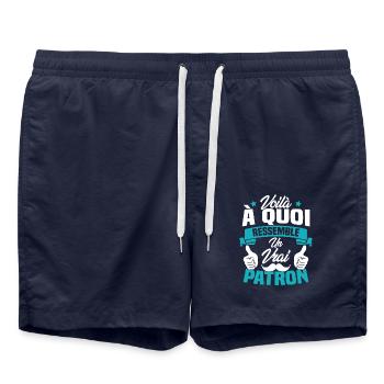 Voilà à quoi ressemble un vrai patron - Short de bain - bleu marine - Devant - AI Model Male 185 light (185cm)