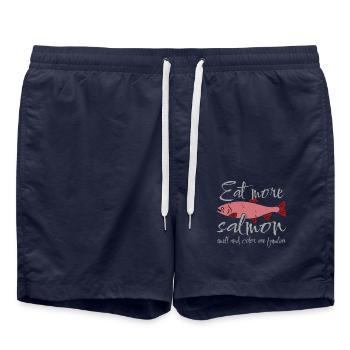 Mangez plus d’odeur et de couleur de saumon sont familia - Short de bain - bleu marine - Devant - AI Model Male 185 light (185cm)