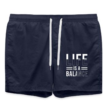 Zen Inspiring Quote Life Balance - Swim Trunks - french navy - Front - AI Model Male 185 light (185cm)