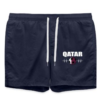 Qatar Football - Swim Trunks - french navy - Front - AI Model Male 185 light (185cm)