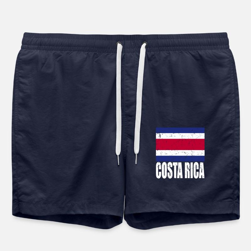 Costa Rica Flag - Swim Trunks - french navy
