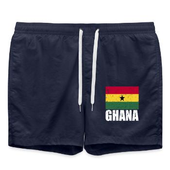 Drapeau du Ghana - Short de bain - bleu marine - Devant - AI Model Male 185 light (185cm)