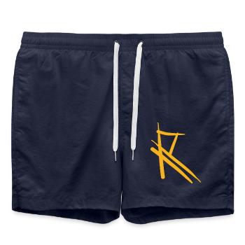 Orange R sur T-shirt - Short de bain - bleu marine - Devant - AI Model Male 185 light (185cm)