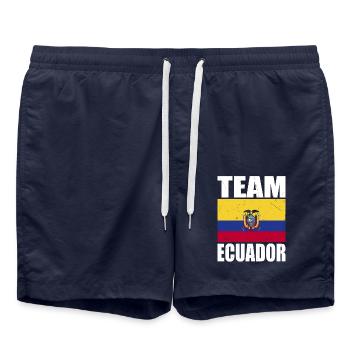 Team Ecuador Fußball - Badeshorts - French Navy - Vorne - AI Model Male 185 light (185cm)