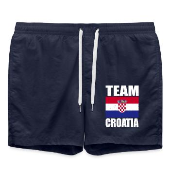 Équipe de Croatie de football - Short de bain - bleu marine - Devant - AI Model Male 185 light (185cm)