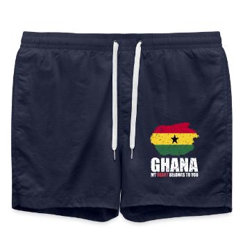 Drapeau du Ghana - Short de bain - bleu marine - Devant - AI Model Male 185 light (185cm)